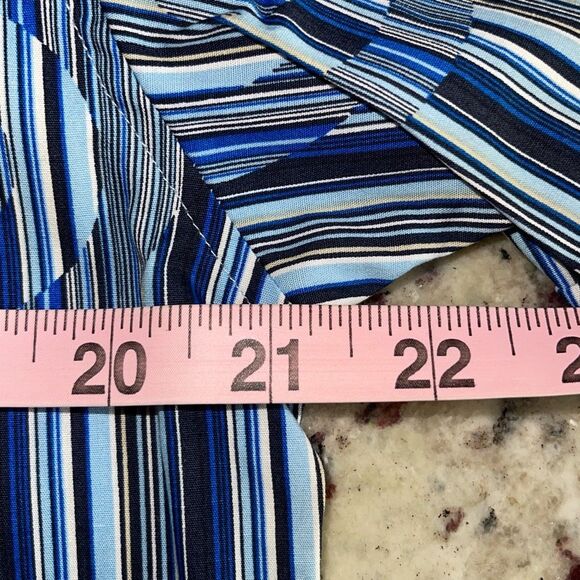 Ben Sherman Mens Carnaby Fit Stripe Short Sleeve Button Up Shirt Blue Medium NWT - Picture 9 of 10